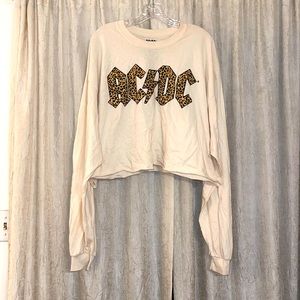 AC/DC Longsleeve Crop Top Sz 2X